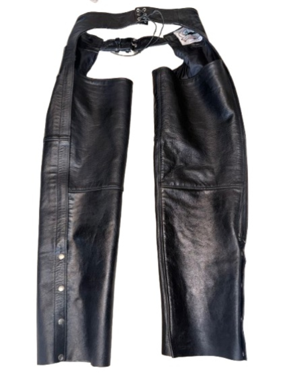 🏍 ROCKY'S GREAT OUTDOORS Heavyweight Leather Raw Hem Motorcycle Chaps | Men's L